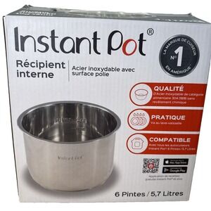 Instant Pot Stainless Steel Inner Cooking Pot 6-Qt, Polished Surface Rice Cooker